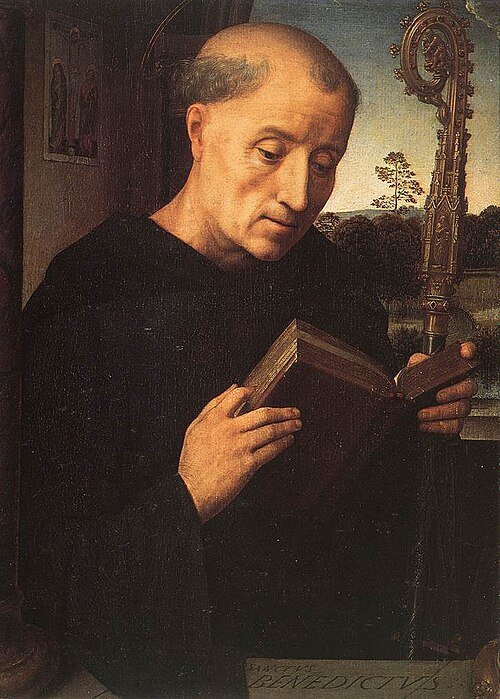 3rd famous monks in the list of 13th - Memling, Trittico di Benedetto Portinari, San Benedetto
