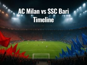 A dramatic scene of a packed Serie A stadium at night, divided color sides showing two rival fanbases waving flags, intense derby atmosphere, ultra-realistic sports photography,