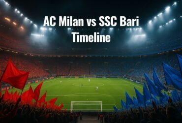 A dramatic scene of a packed Serie A stadium at night, divided color sides showing two rival fanbases waving flags, intense derby atmosphere, ultra-realistic sports photography,