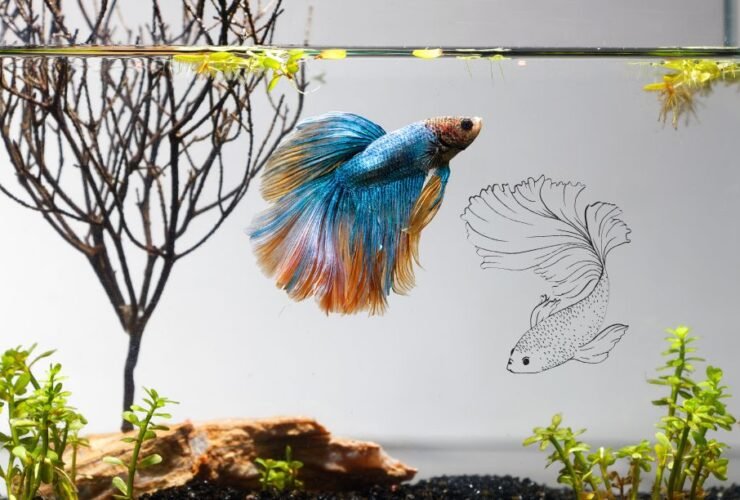 Betta fist with its stunning Flare display