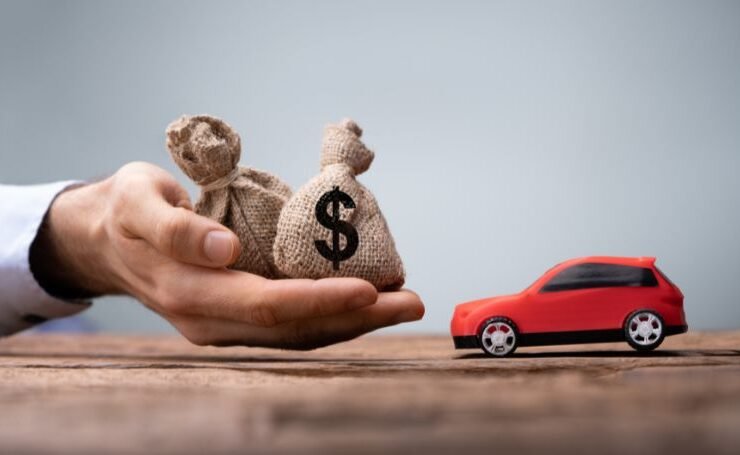 Red Car with demonstration of Loan