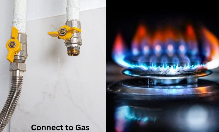 A professional technician connecting a gas line without disrupting daily activities.