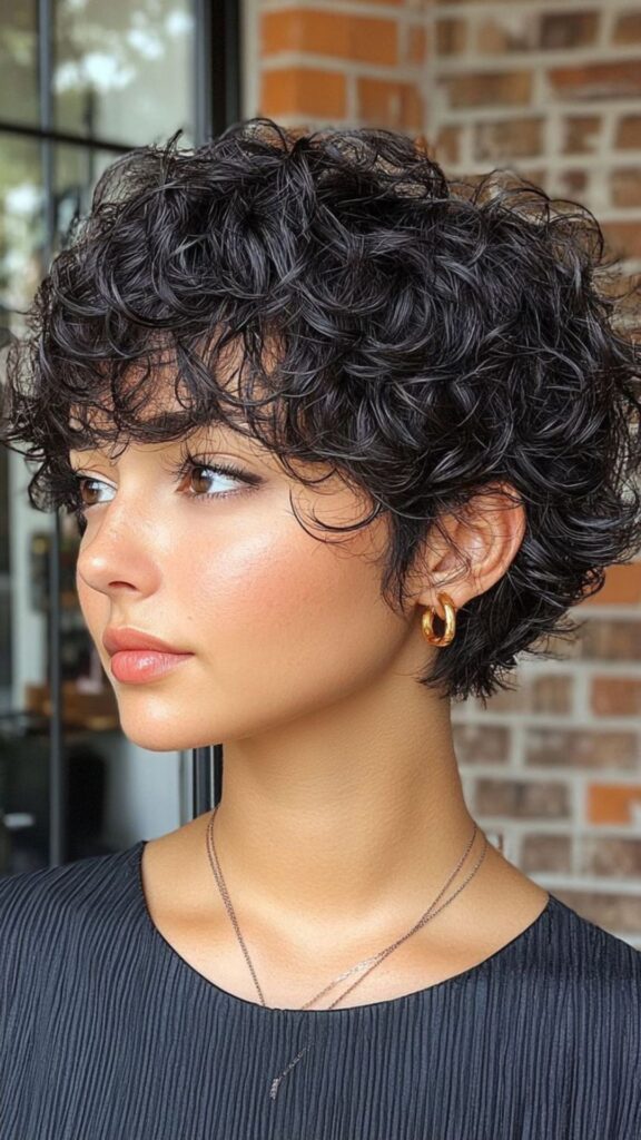 Curly Hairstyles for Round Faces - Source Pinterest.com