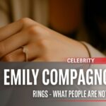 Close-up of a woman's hand wearing a delicate engagement ring, symbolizing public curiosity about Emily Compagno’s marriage and jewelry choices.
