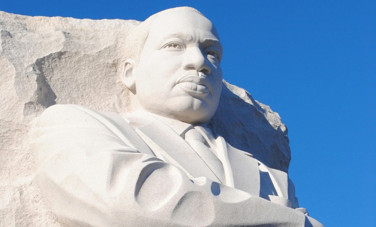 Statue of Martin Luther King Jr. Against Blue Sky