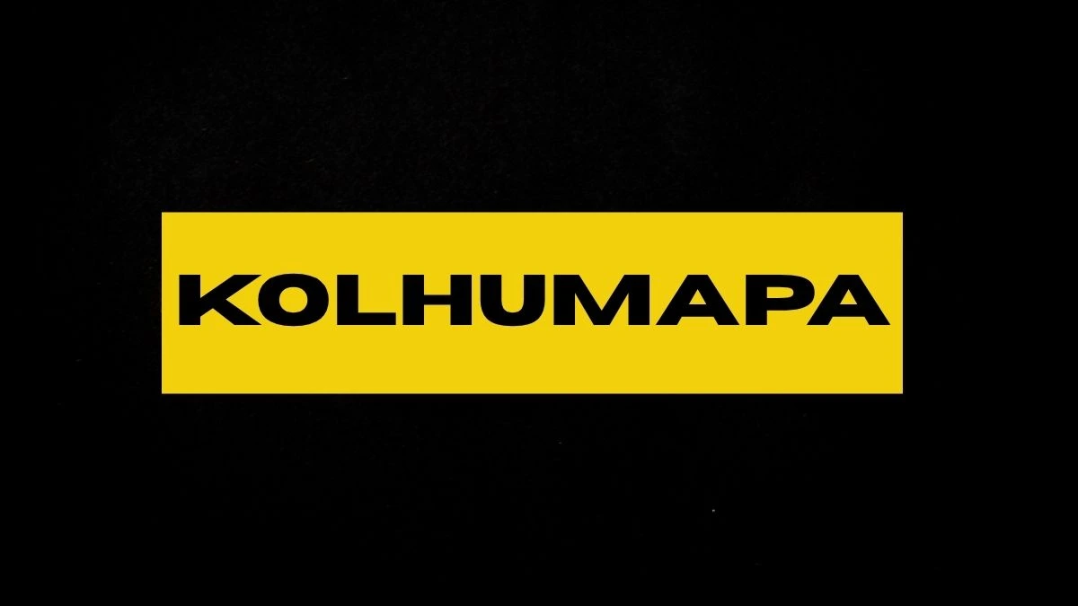 Kolhumapa text on a yellow and black background,