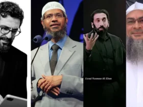 four different Muslim scholar with different beard length and Mustache