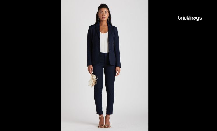 Navy Blue Women's Suiting with camisoles