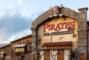 Pigeon Forge, TN, USA - April 12, 2024: Pirates Voyage Dinner and Show is a pirate-themed dinner theatre for the whole family located in downtown Pigeon Forge, TN.