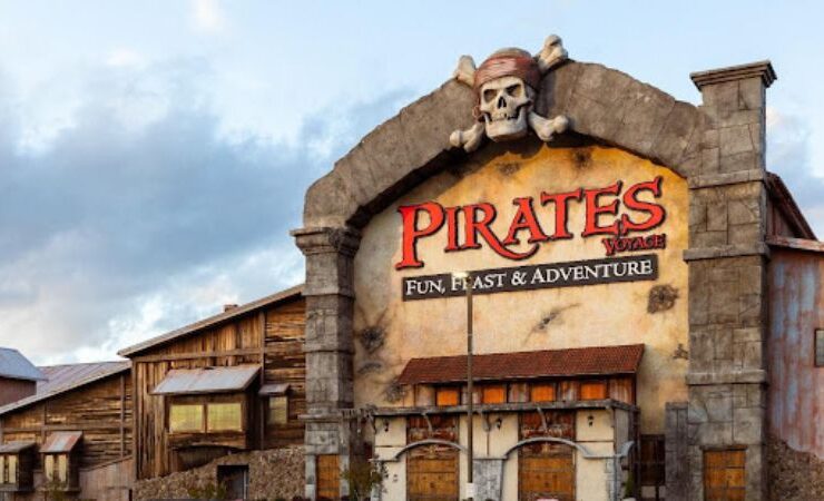 Pigeon Forge, TN, USA - April 12, 2024: Pirates Voyage Dinner and Show is a pirate-themed dinner theatre for the whole family located in downtown Pigeon Forge, TN.