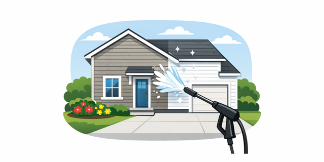pressure washing for Curb Appeal and Property Value illustration