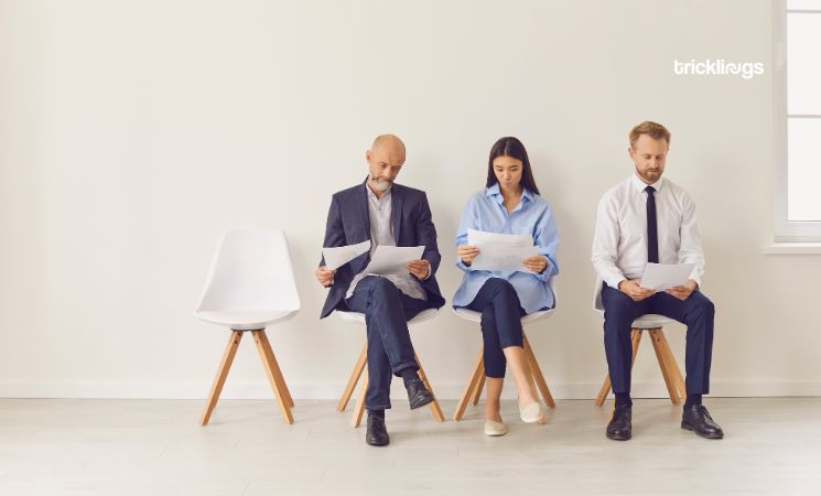 Three Candidates waiting for interview