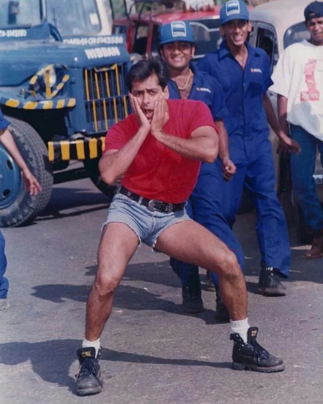 Weird funny pictures of a man posing in tight outfits with over-the-top expressions — funniest weird pictures from Bollywood archives.