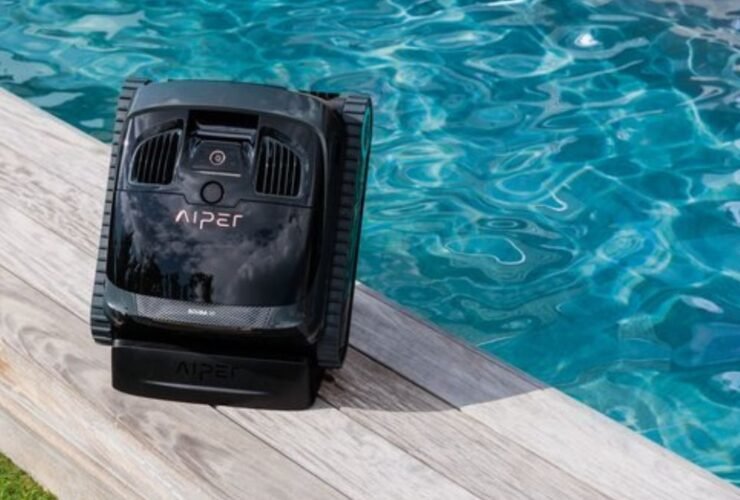 Aiper IrriSense Smart Sprinkler watering a garden lawn efficiently to reduce water waste.