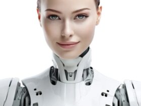 artificial intelligence-human like smiling wom