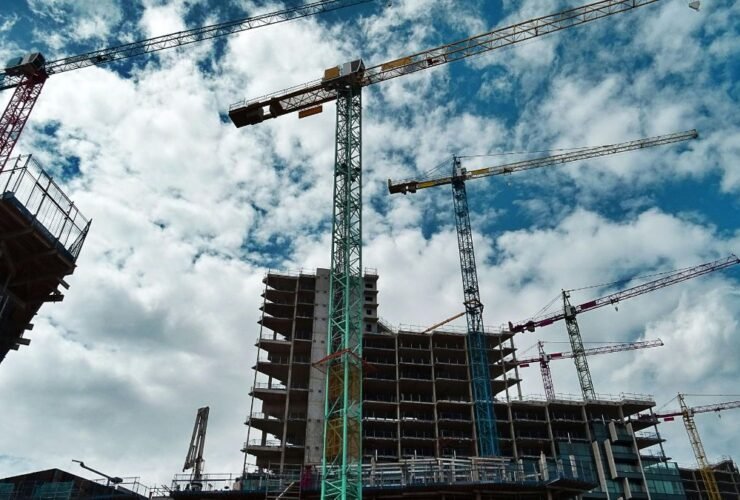 Green and yellow crane symbolizing cultural fluency in international construction work