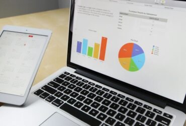 Laptop displaying data analytics for smarter business decisions