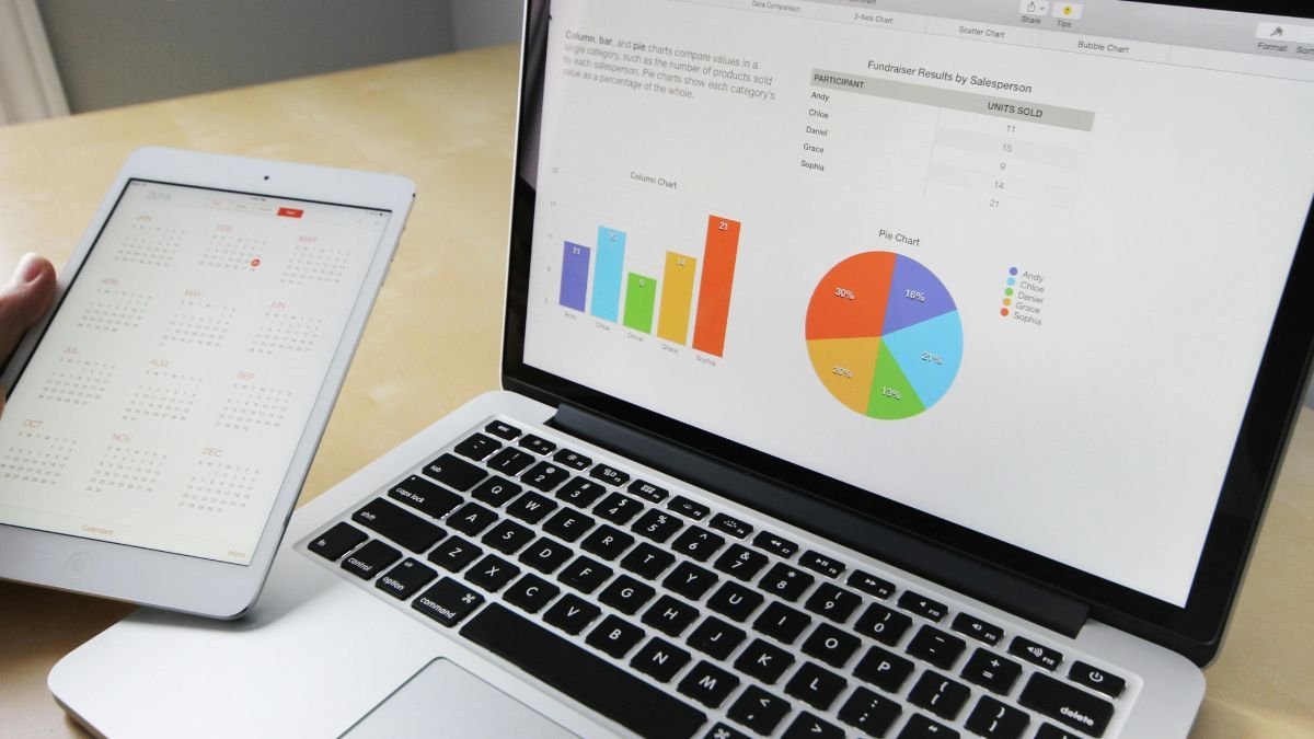 Laptop displaying data analytics for smarter business decisions
