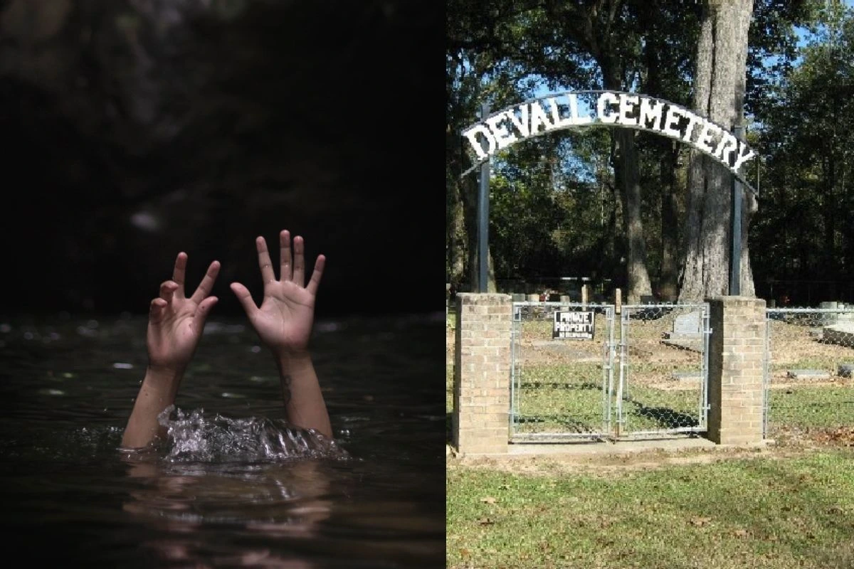the image represent 3 brother drowning representation, as its not exactly those three brother, image also include Devall Cemetery grave yard which is located in Baton Rouge, East Baton Rouge Parish, Louisiana, USA.