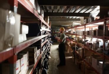 Man standing inside a warehouse representing emerging trends in business operations