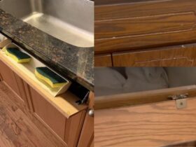 fake split kitchen drawer view