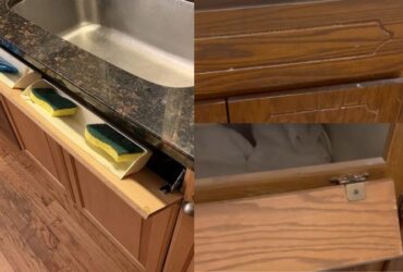 fake split kitchen drawer view