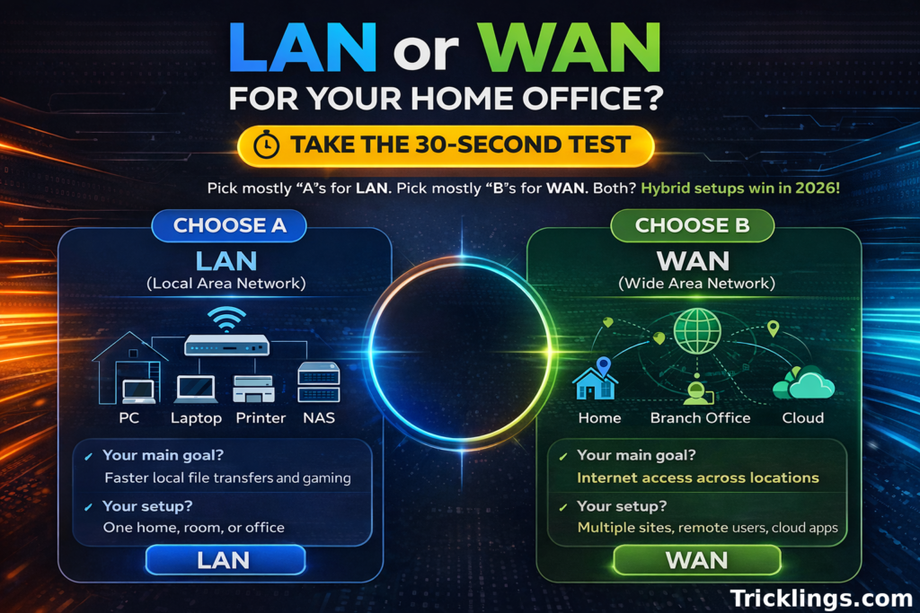 Wan port vs lan port 2026 quiz: Choose your setup (home office or global team) to discover best network type in 30 seconds for faster connectivity.
