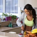 Woman preparing healthy food as part of a toxin-free lifestyle