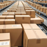 warehouse industrial used containers illustration