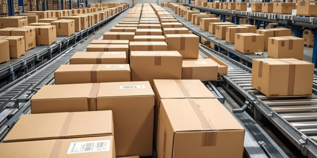 warehouse industrial used containers illustration